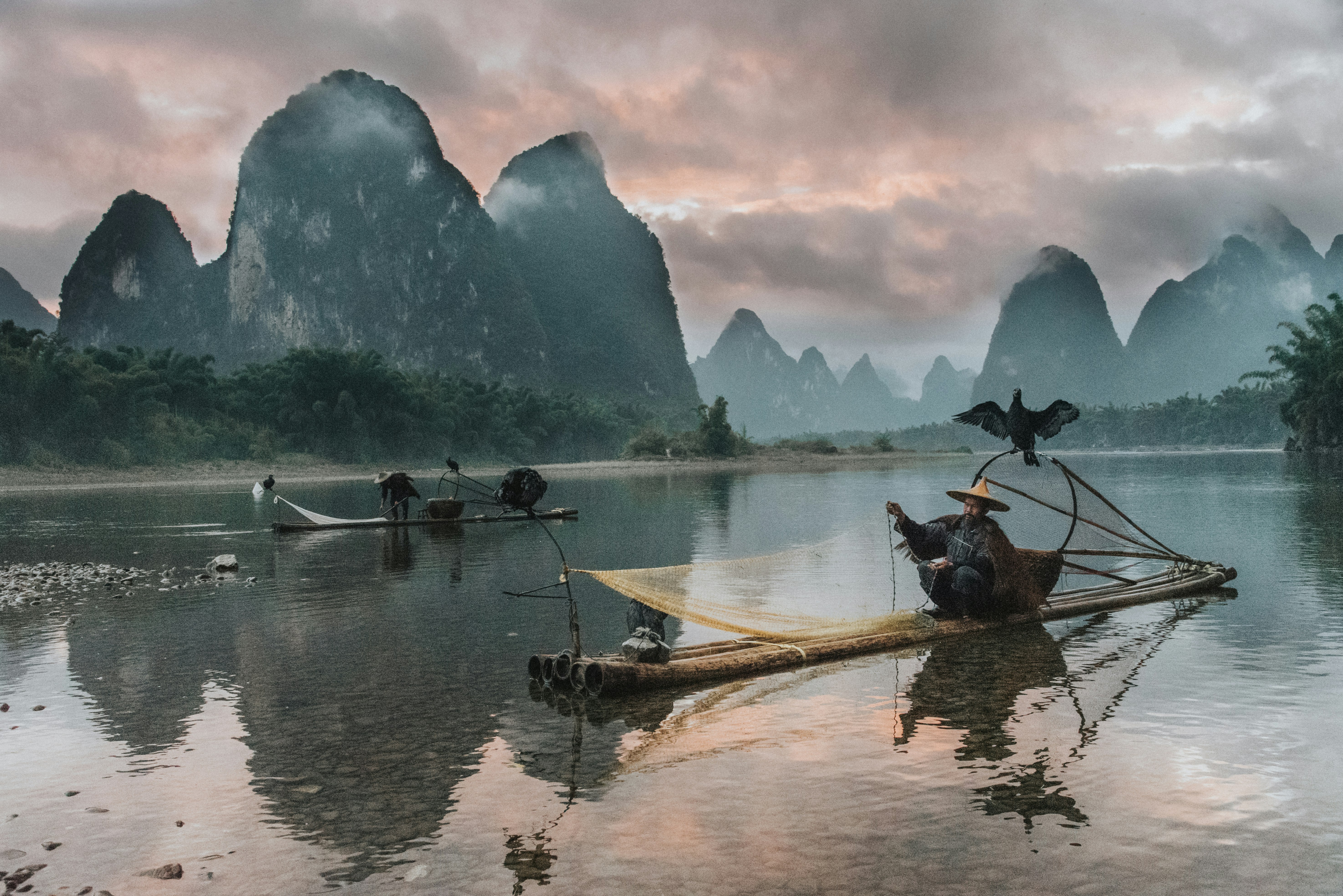 woman riding on boat